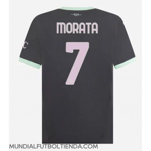 Camiseta AC Milan Alvaro Morata #7 Tercera Equipación Replica 2024-25 mangas cortas